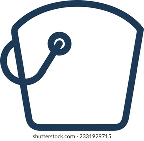 Bucket icon symbol vector image. Illustration of the bucket cleaning equipment washing outline design image. EPS 10