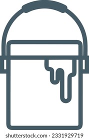 Bucket icon symbol vector image. Illustration of the bucket cleaning equipment washing outline design image. EPS 10