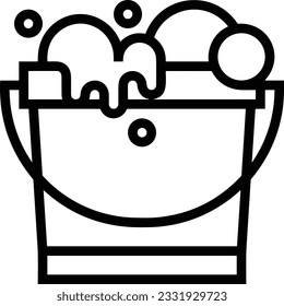 Bucket icon symbol vector image. Illustration of the bucket cleaning equipment washing outline design image. EPS 10