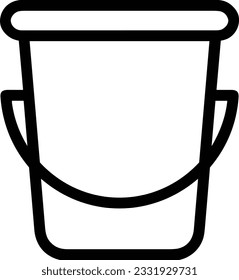 Bucket icon symbol vector image. Illustration of the bucket cleaning equipment washing outline design image. EPS 10