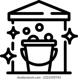 Bucket icon symbol vector image. Illustration of the bucket cleaning equipment washing outline design image. EPS 10