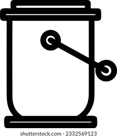 Imagen vectorial del símbolo de icono del cubo. Ilustración de la imagen de diseño del contorno de lavado del equipo de limpieza de cubos. EPS 10
