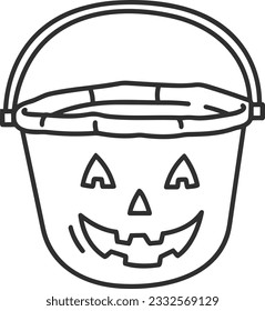 Bucket icon symbol vector image. Illustration of the bucket cleaning equipment washing outline design image. EPS 10