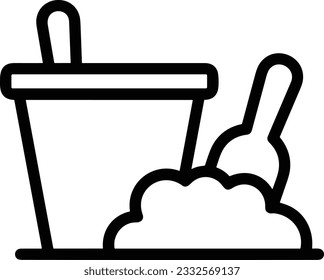 Bucket icon symbol vector image. Illustration of the bucket cleaning equipment washing outline design image. EPS 10