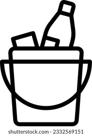 Bucket icon symbol vector image. Illustration of the bucket cleaning equipment washing outline design image. EPS 10