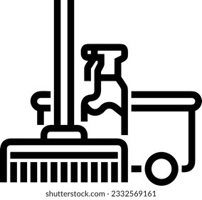 Bucket icon symbol vector image. Illustration of the bucket cleaning equipment washing outline design image. EPS 10
