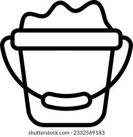 Bucket icon symbol vector image. Illustration of the bucket cleaning equipment washing outline design image. EPS 10