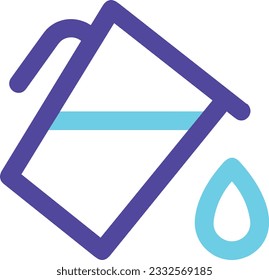 Bucket icon symbol vector image. Illustration of the bucket cleaning equipment washing outline design image. EPS 10