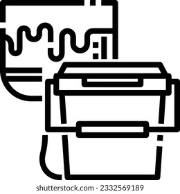 Bucket icon symbol vector image. Illustration of the bucket cleaning equipment washing outline design image. EPS 10