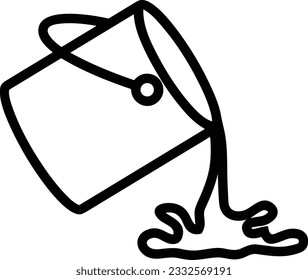 Bucket icon symbol vector image. Illustration of the bucket cleaning equipment washing outline design image. EPS 10