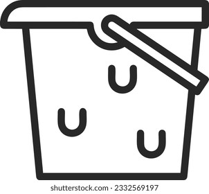Bucket icon symbol vector image. Illustration of the bucket cleaning equipment washing outline design image. EPS 10