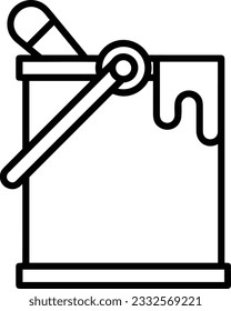 Imagen vectorial del símbolo de icono del cubo. Ilustración de la imagen de diseño del contorno de lavado del equipo de limpieza de cubos. EPS 10