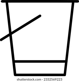 Bucket icon symbol vector image. Illustration of the bucket cleaning equipment washing outline design image. EPS 10