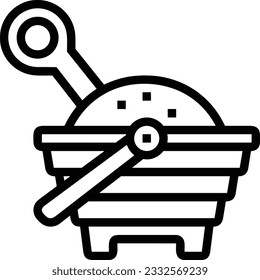 Bucket icon symbol vector image. Illustration of the bucket cleaning equipment washing outline design image. EPS 10