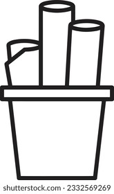 Bucket icon symbol vector image. Illustration of the bucket cleaning equipment washing outline design image. EPS 10