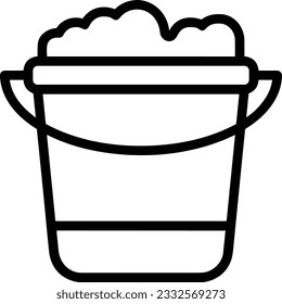 Bucket icon symbol vector image. Illustration of the bucket cleaning equipment washing outline design image. EPS 10