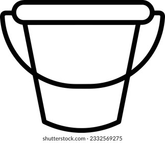 Bucket icon symbol vector image. Illustration of the bucket cleaning equipment washing outline design image. EPS 10