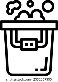 Bucket icon symbol vector image. Illustration of the bucket cleaning equipment washing outline design image. EPS 10