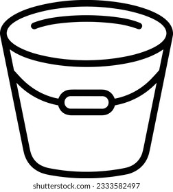 Bucket icon symbol vector image. Illustration of the bucket cleaning equipment washing outline design image. EPS 10