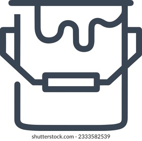Bucket icon symbol vector image. Illustration of the bucket cleaning equipment washing outline design image. EPS 10
