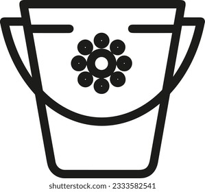 Imagen vectorial del símbolo de icono del cubo. Ilustración de la imagen de diseño del contorno de lavado del equipo de limpieza de cubos. EPS 10