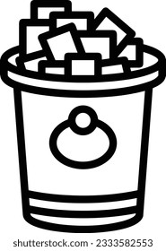 Imagen vectorial del símbolo de icono del cubo. Ilustración de la imagen de diseño del contorno de lavado del equipo de limpieza de cubos. EPS 10
