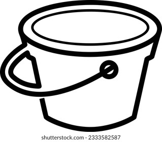 Bucket icon symbol vector image. Illustration of the bucket cleaning equipment washing outline design image. EPS 10