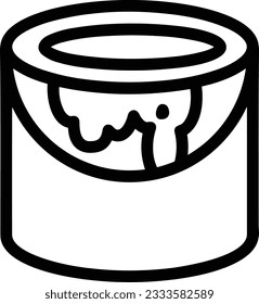 Imagen vectorial del símbolo de icono del cubo. Ilustración de la imagen de diseño del contorno de lavado del equipo de limpieza de cubos. EPS 10