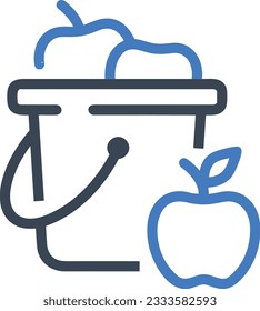 Imagen vectorial del símbolo de icono del cubo. Ilustración de la imagen de diseño del contorno de lavado del equipo de limpieza de cubos. EPS 10