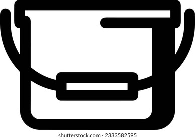 Imagen vectorial del símbolo de icono del cubo. Ilustración de la imagen de diseño del contorno de lavado del equipo de limpieza de cubos. EPS 10