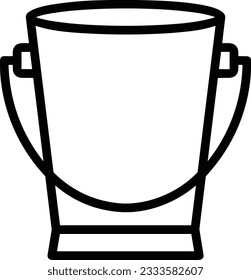 Imagen vectorial del símbolo de icono del cubo. Ilustración de la imagen de diseño del contorno de lavado del equipo de limpieza de cubos. EPS 10