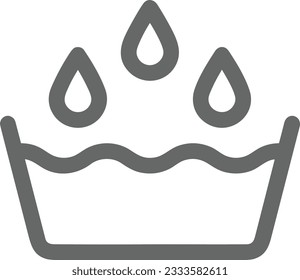 Imagen vectorial del símbolo de icono del cubo. Ilustración de la imagen de diseño del contorno de lavado del equipo de limpieza de cubos. EPS 10