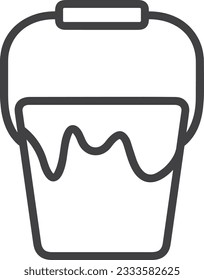Bucket icon symbol vector image. Illustration of the bucket cleaning equipment washing outline design image. EPS 10