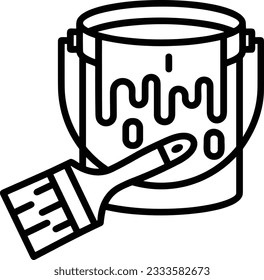 Bucket icon symbol vector image. Illustration of the bucket cleaning equipment washing outline design image. EPS 10