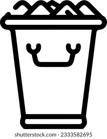 Bucket icon symbol vector image. Illustration of the bucket cleaning equipment washing outline design image. EPS 10