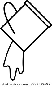 Imagen vectorial del símbolo de icono del cubo. Ilustración de la imagen de diseño del contorno de lavado del equipo de limpieza de cubos. EPS 10