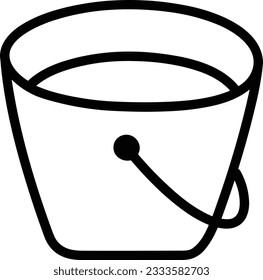 Bucket icon symbol vector image. Illustration of the bucket cleaning equipment washing outline design image. EPS 10