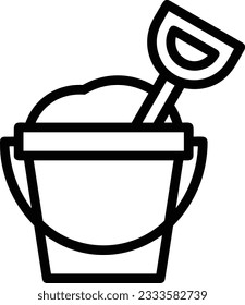 Bucket icon symbol vector image. Illustration of the bucket cleaning equipment washing outline design image. EPS 10