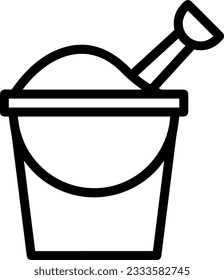Eisensymbol, Vektorbild. Illustration der Eimerreinigungsausrüstung, die das Design der Umrisslinie abbildet. EPS10