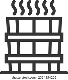 Imagen vectorial del símbolo de icono del cubo. Ilustración de la imagen de diseño del contorno de lavado del equipo de limpieza de cubos. EPS 10