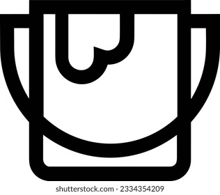 Bucket icon symbol vector image. Illustration of the bucket cleaning equipment washing outline design image. EPS 10