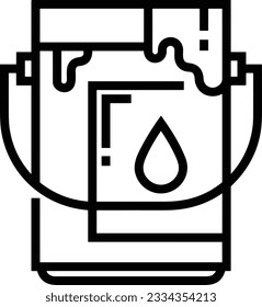 Bucket icon symbol vector image. Illustration of the bucket cleaning equipment washing outline design image. EPS 10