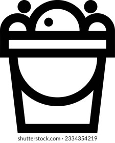 Bucket icon symbol vector image. Illustration of the bucket cleaning equipment washing outline design image. EPS 10
