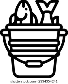 Bucket icon symbol vector image. Illustration of the bucket cleaning equipment washing outline design image. EPS 10