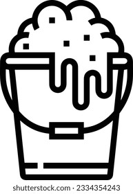 Bucket icon symbol vector image. Illustration of the bucket cleaning equipment washing outline design image. EPS 10