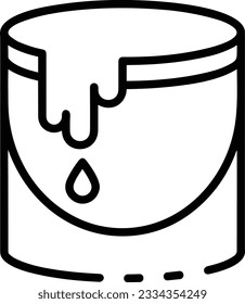 Imagen vectorial del símbolo de icono del cubo. Ilustración de la imagen de diseño del contorno de lavado del equipo de limpieza de cubos. EPS 10