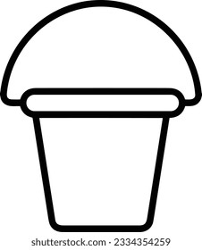 Bucket icon symbol vector image. Illustration of the bucket cleaning equipment washing outline design image. EPS 10
