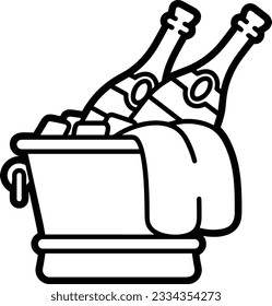 Bucket icon symbol vector image. Illustration of the bucket cleaning equipment washing outline design image. EPS 10