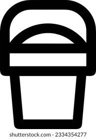 Imagen vectorial del símbolo de icono del cubo. Ilustración de la imagen de diseño del contorno de lavado del equipo de limpieza de cubos. EPS 10