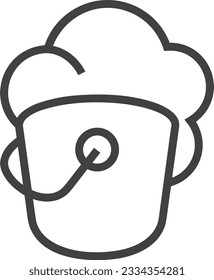 Bucket icon symbol vector image. Illustration of the bucket cleaning equipment washing outline design image. EPS 10